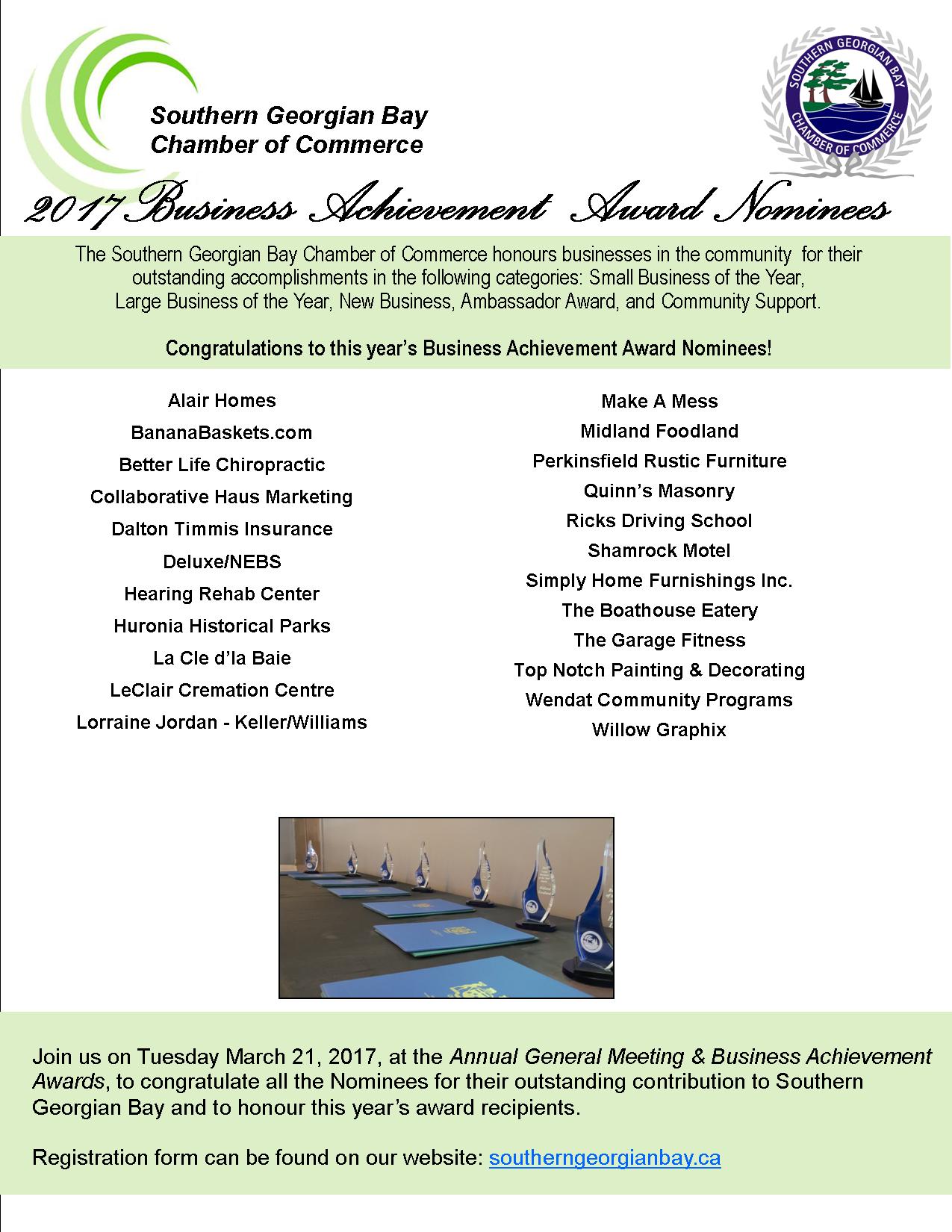 Business Achievement Award Nominees